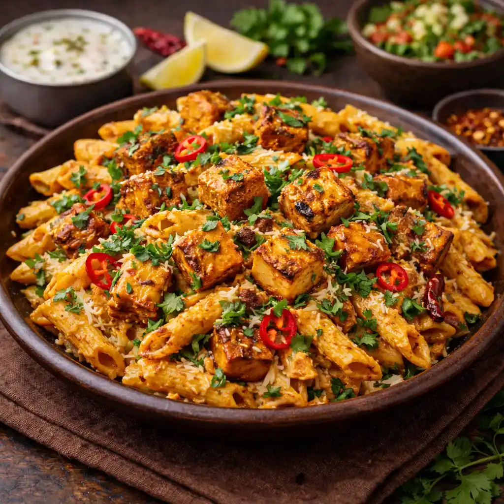 Paneer Tikka Pasta at Hashtag India